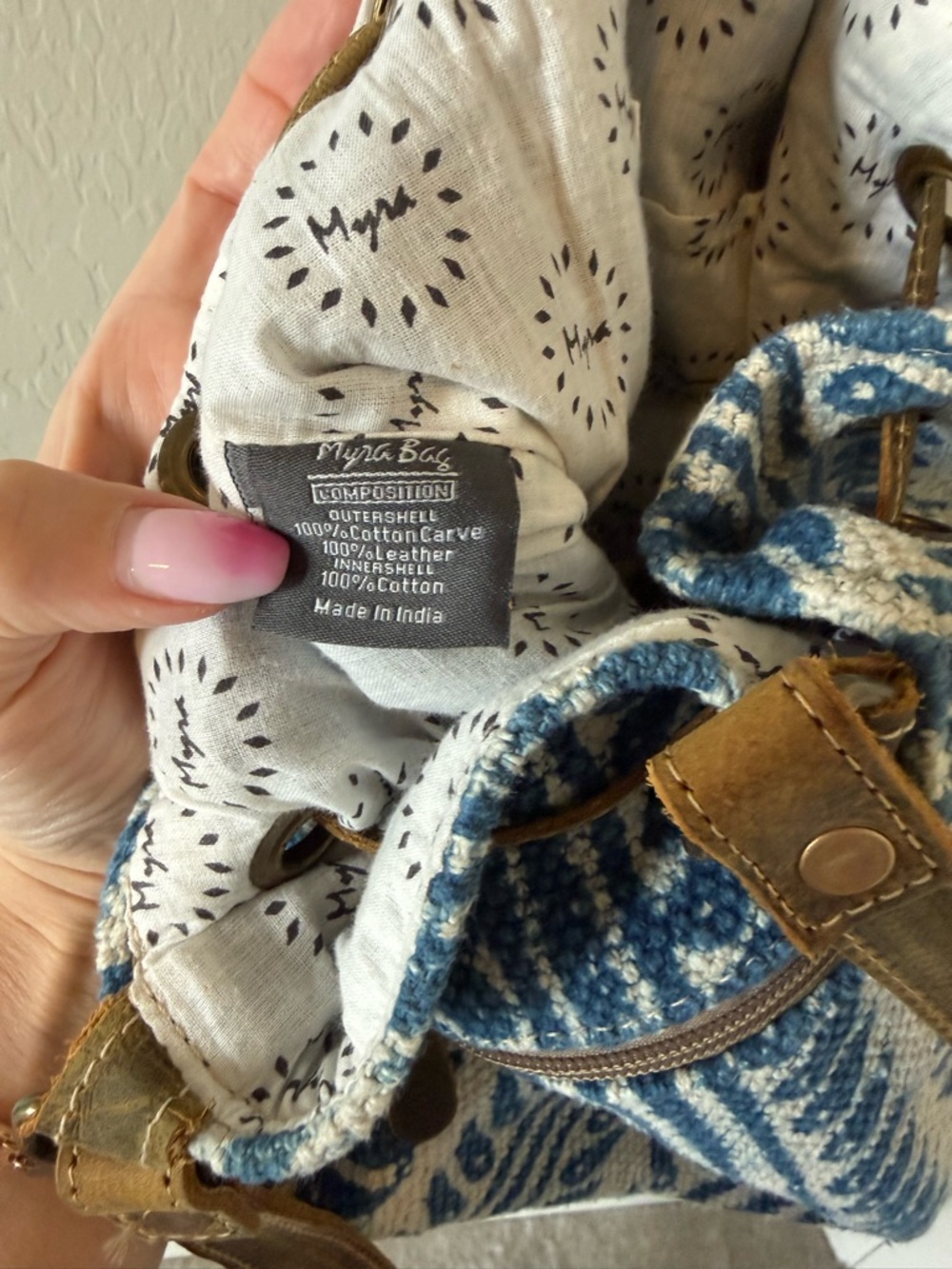 NWT - Myra Blue Raindrop Bucket Bag - Picture 8 of 11